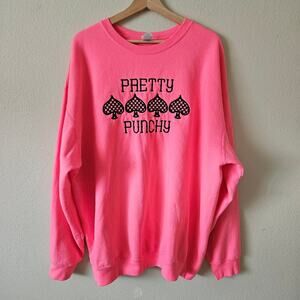 Hot Pink Plus Size Western punchy crew 3xl